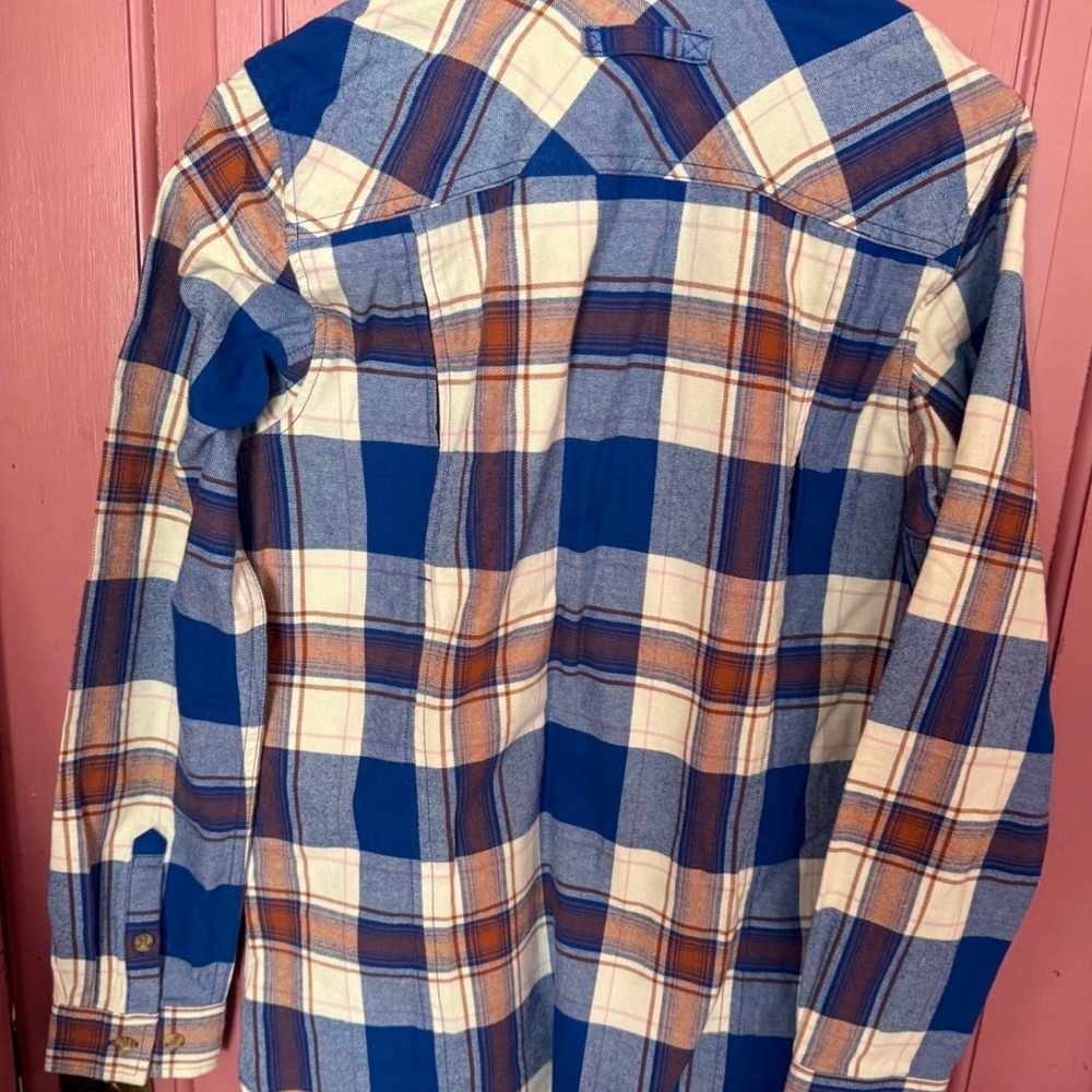 Duluth Trading Co Blue Free Swinging Tunic Flannel Shirt/ NWT - Picture 2 of 9
